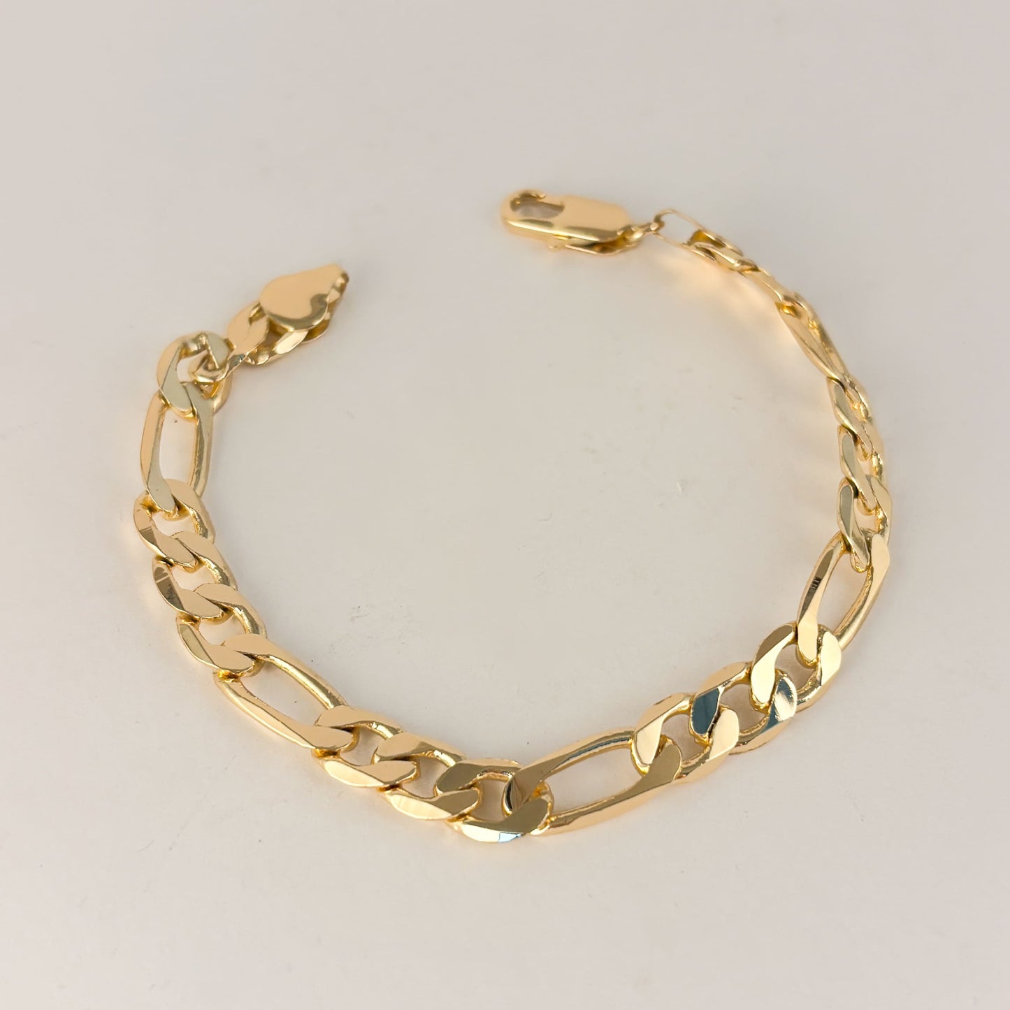 Pulsera tipo carter chapa de oro 21 cm 7 mm