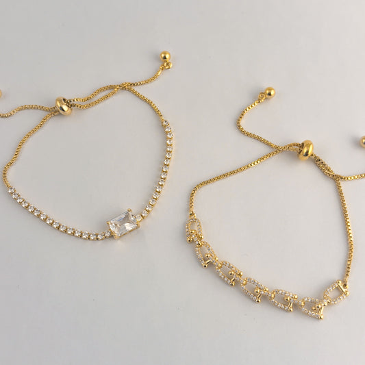 Pulsera chapa de oro ajustable diferentes modelos