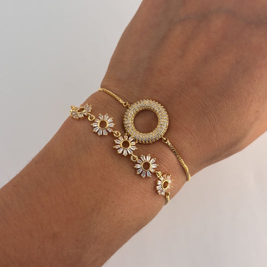 Pulsera chapa de oro ajustable diferentes modelos