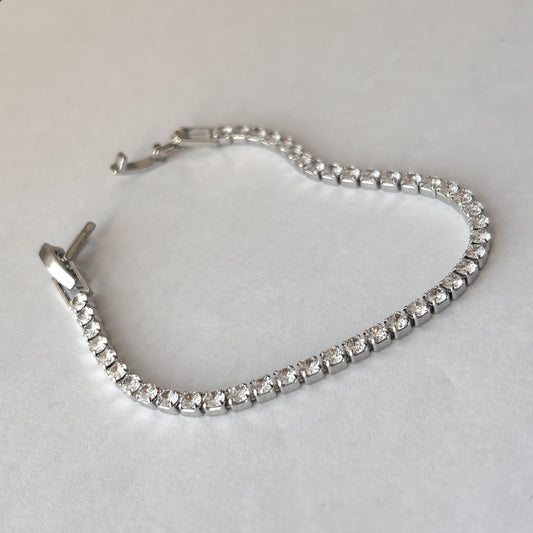 Pulsera tennis plateada zirconias