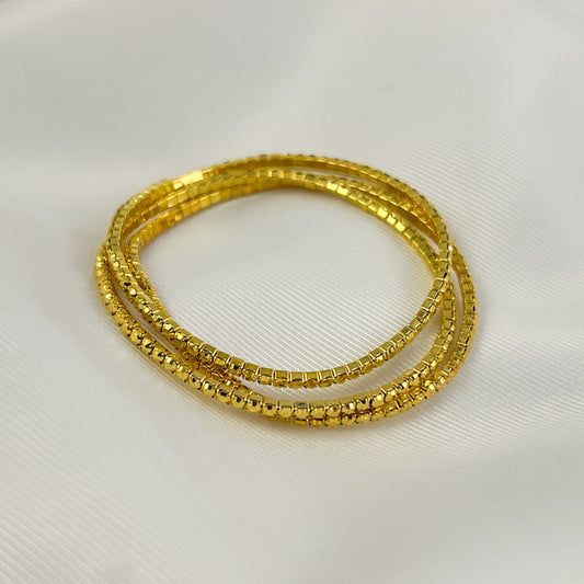 Set de 3 Pulseras bisutería elástica brillante