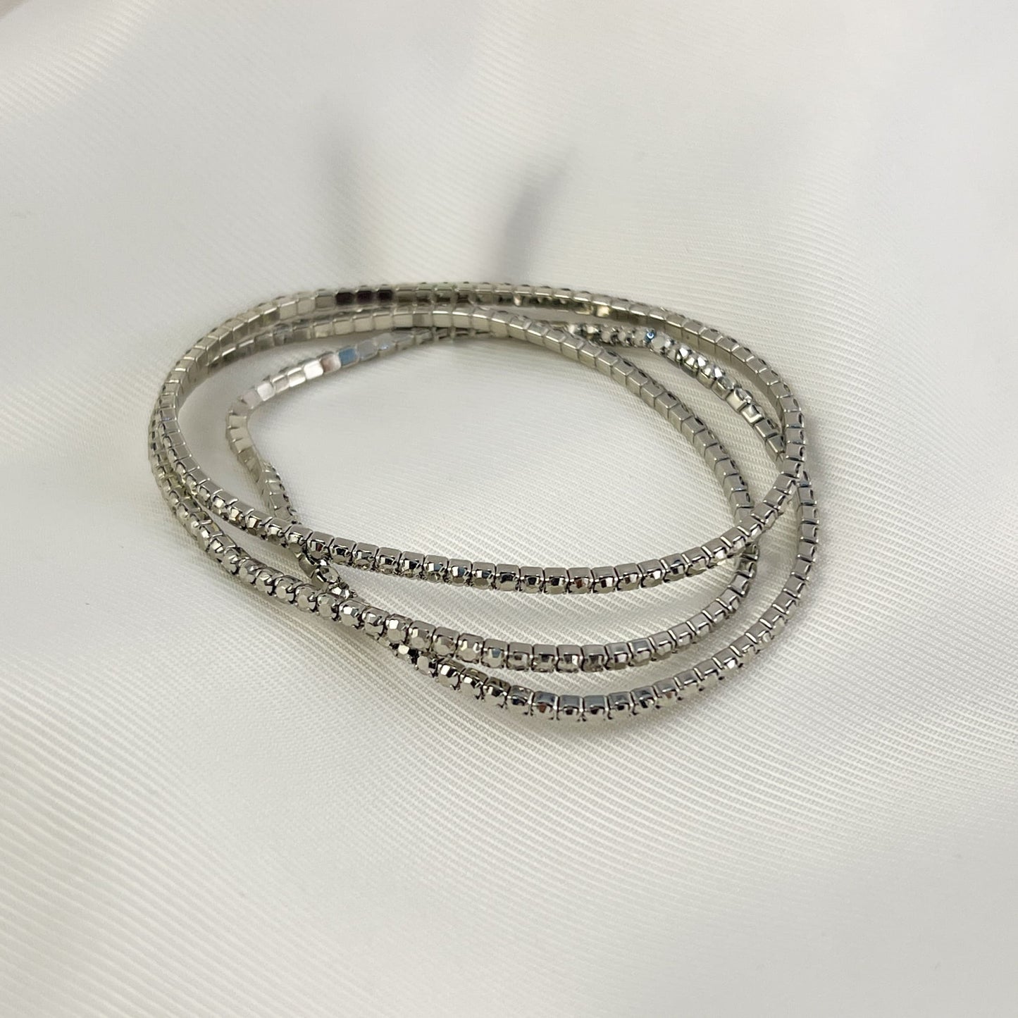 Set de 3 Pulseras bisutería elástica brillante
