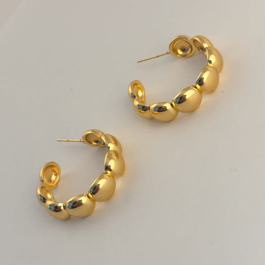 Semi arracadas lunetas chapa de oro