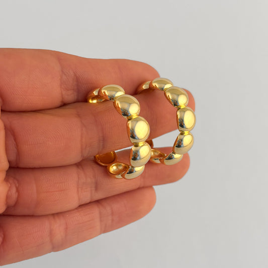 Semi arracadas lunetas chapa de oro