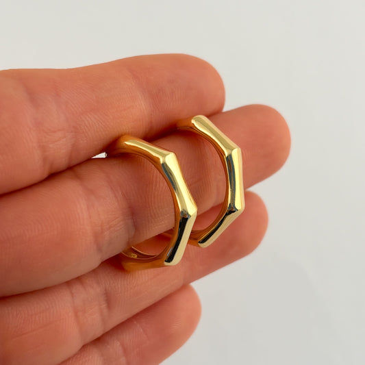 Arracadas chapa de oro bambú