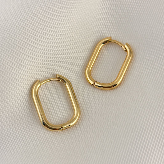 Arracadas U chapa de oro 2 cm