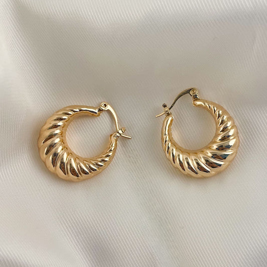 Arracadas chunky chapa de oro vintage