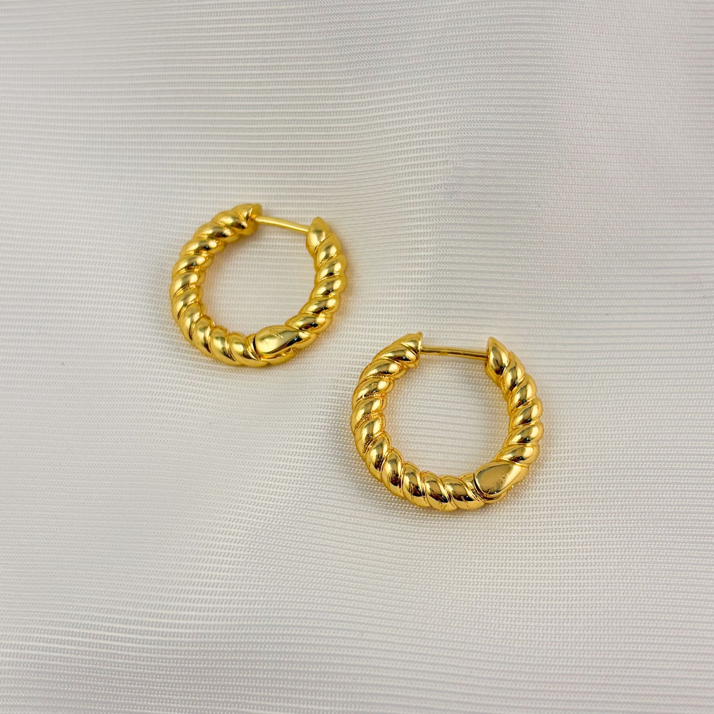 Arracadas chapa de oro soga 2 cm
