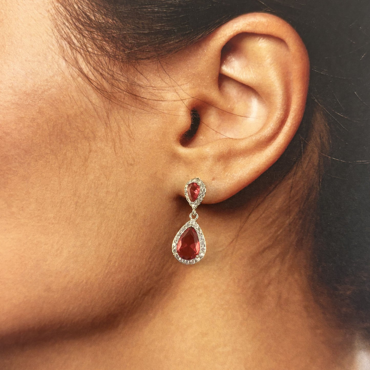 Aretes cortos zirconias baño de oro diferentes modelos