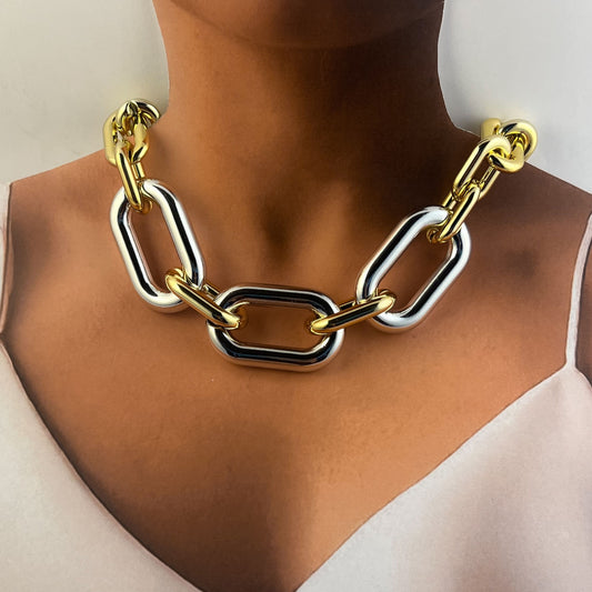 Collar eslabones XL plastimetal chapa de oro