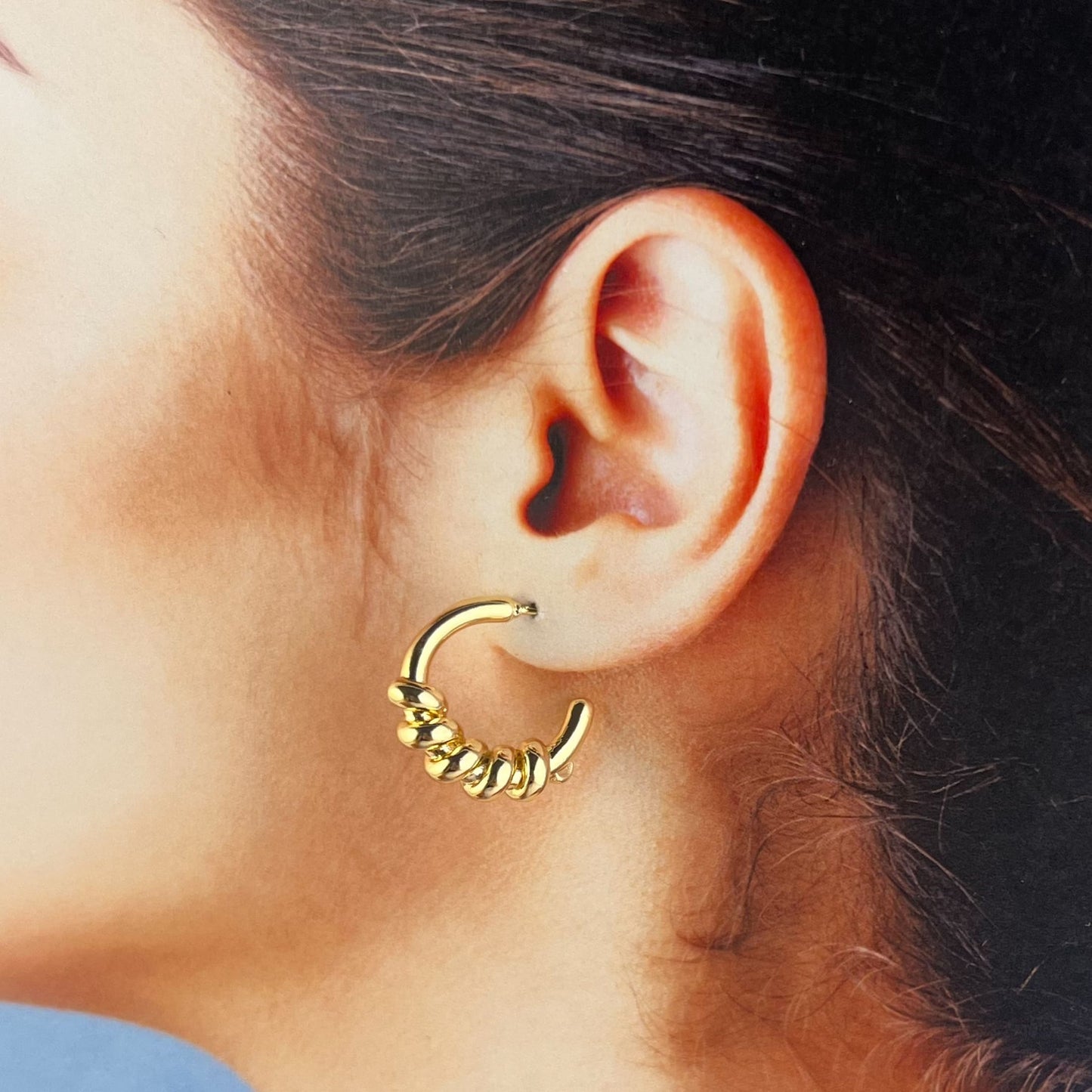Aretes chapa de oro varios modelos
