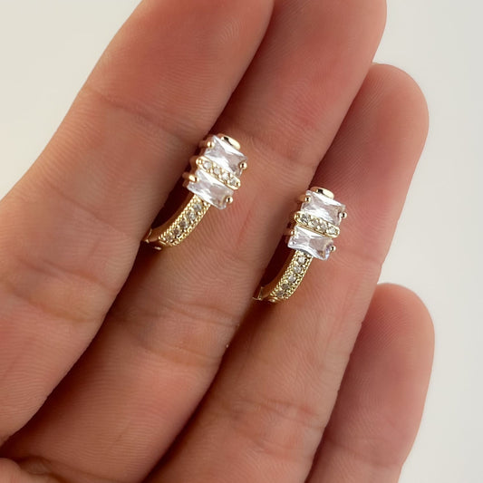 Aretes chapa de oro varios modelos