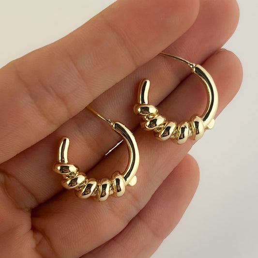 Aretes chapa de oro varios modelos