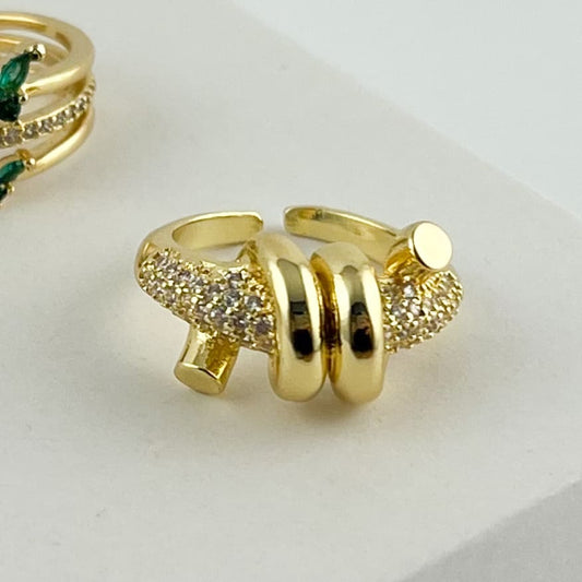 Anillo chapa de oro ajustable varios modelos