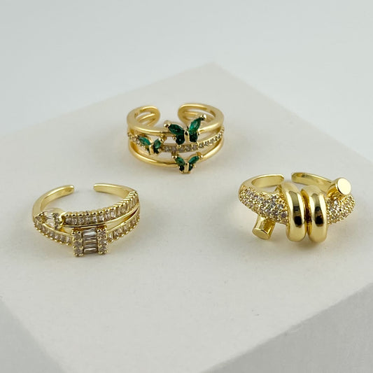 Anillo chapa de oro ajustable varios modelos