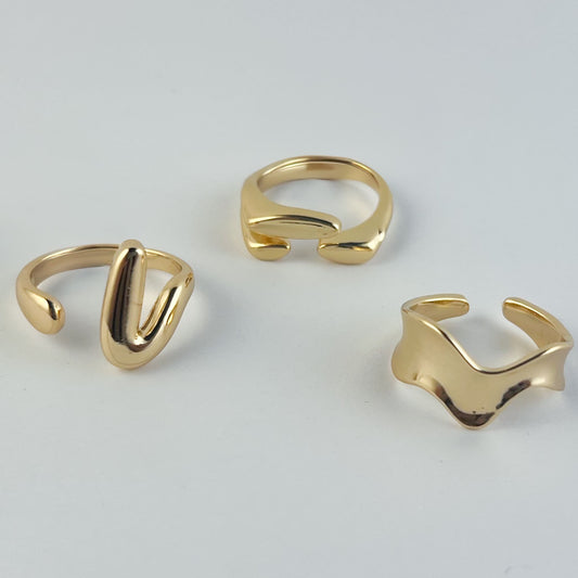 Anillo chapa de oro ajustables diferentes modelos