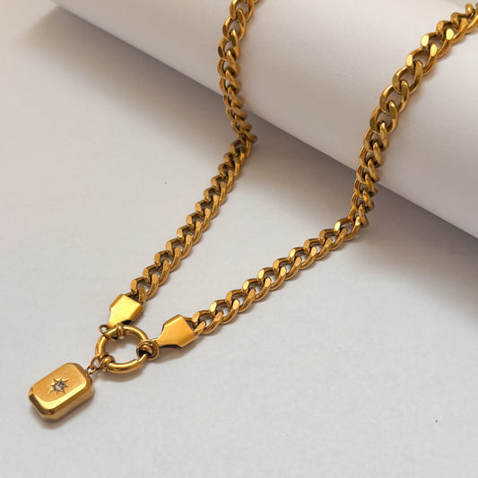 Collar cadena broche marino dije destello