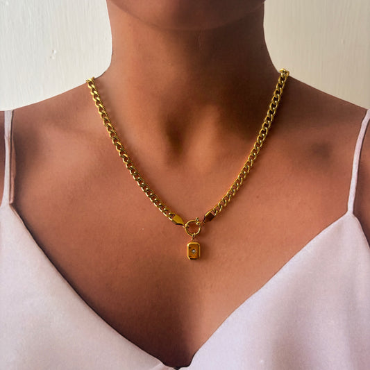 Collar cadena broche marino dije destello