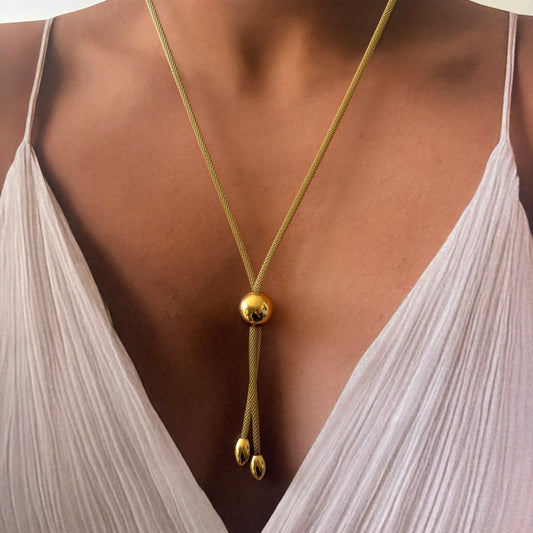 Collar corbatín ajustable acero inoxidable dorado