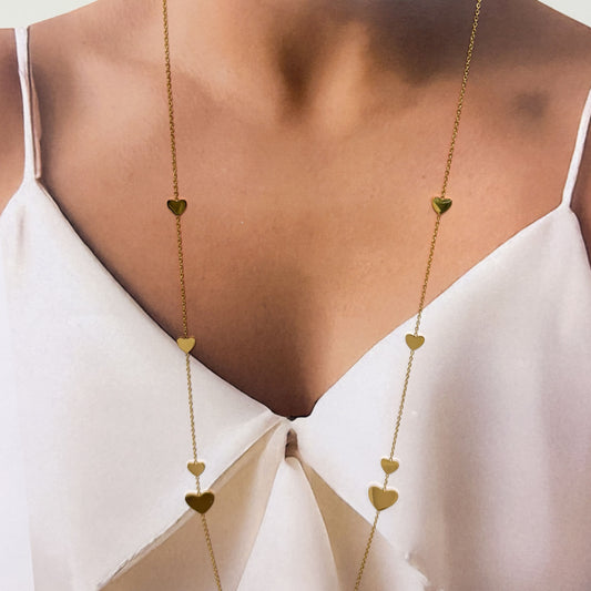 Collar acero inoxidable largo dorado varios modelos