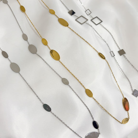 Collar acero inoxidable largo dorado varios modelos