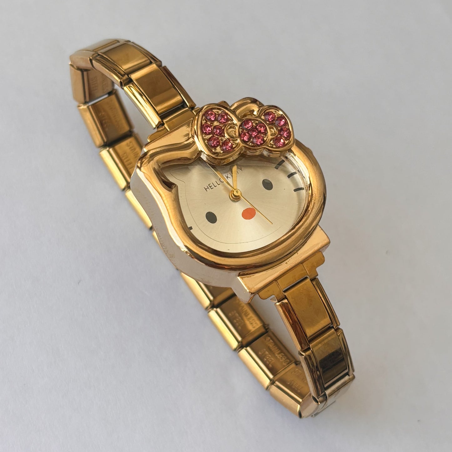 Reloj para pulsera italiana kitty acero inoxidable dorado