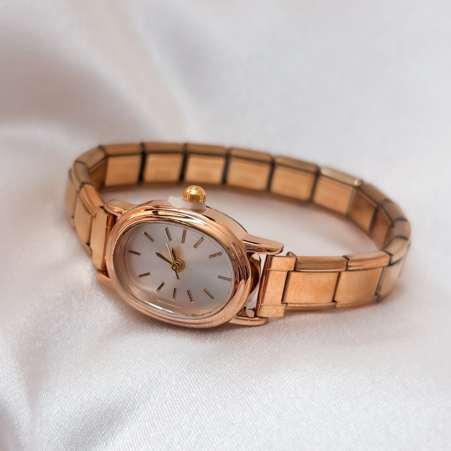 Reloj pulsera italiana acero inoxidable dorado