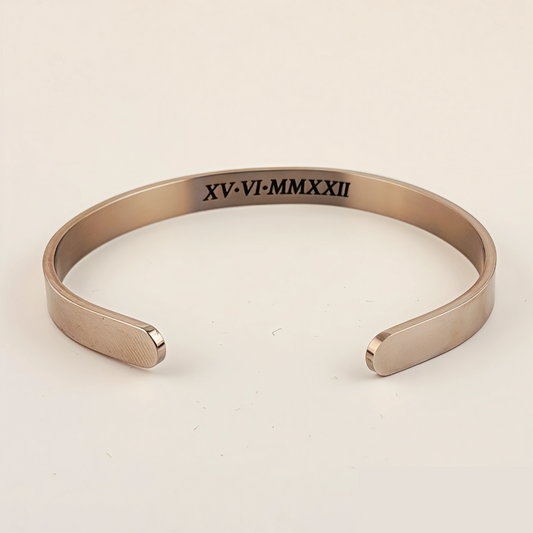 Brazalete ajustable acero inoxidable con 1 grabado