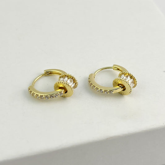 Huggies zirconias rondel chapa de oro