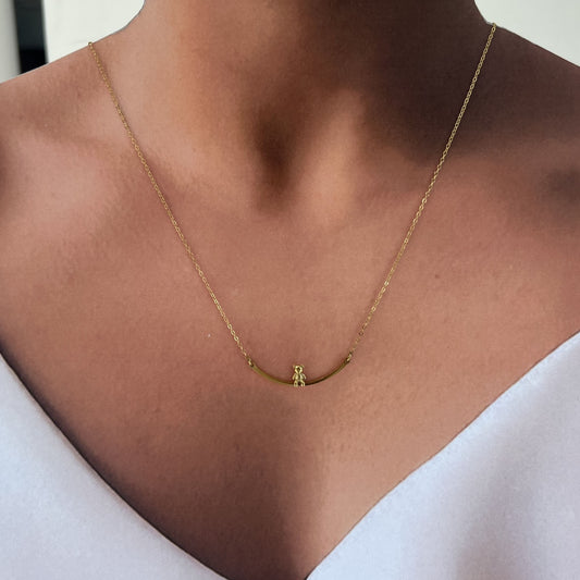 Collar acero osito mini dorado