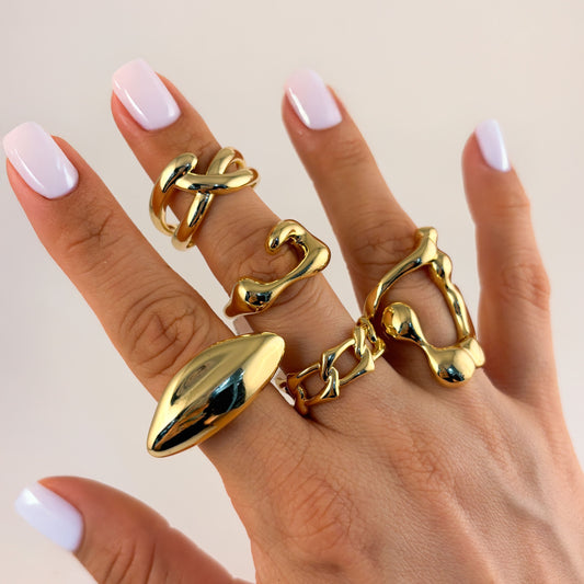 Anillo chapa de oro raro varios modelos ajustables