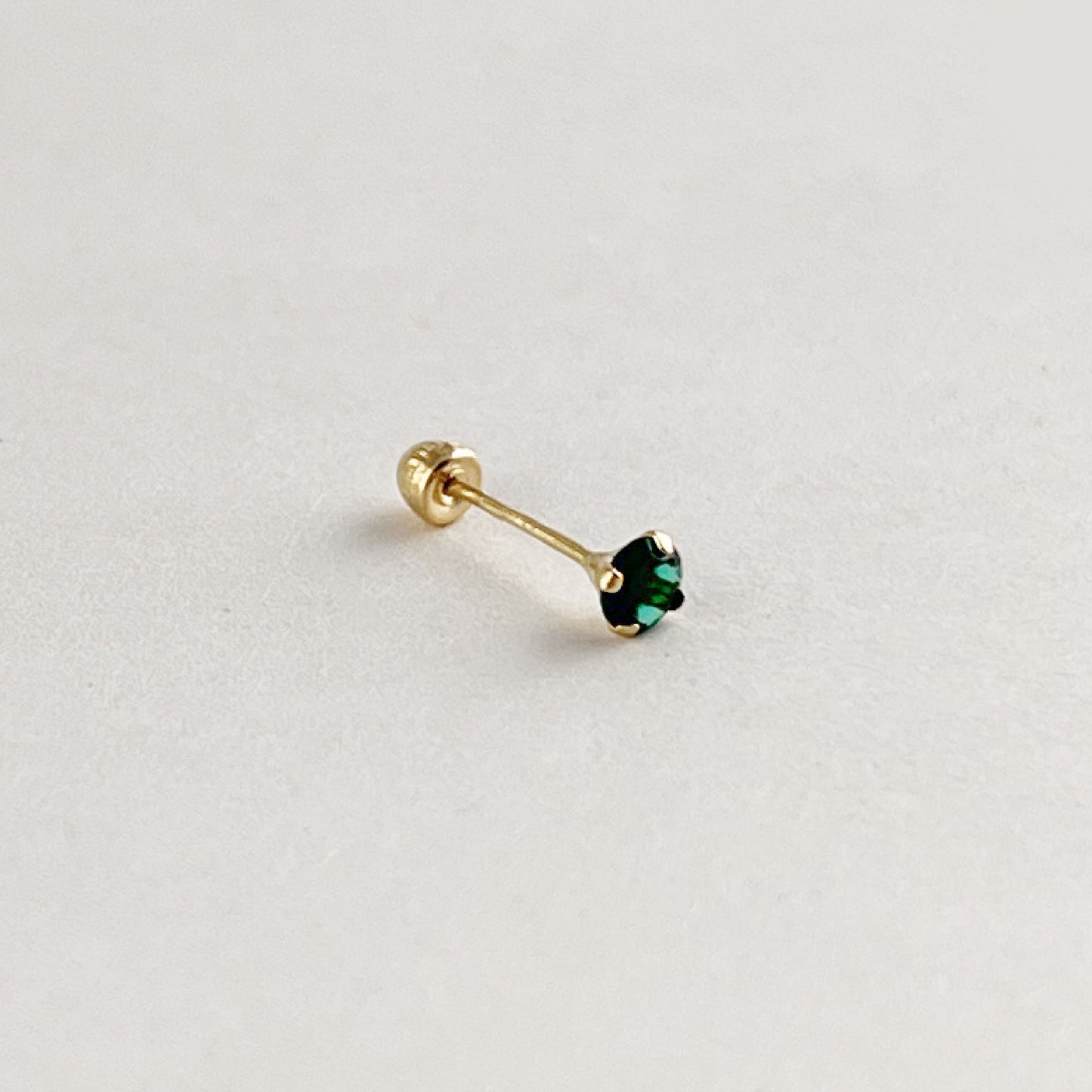 Piercing oro 10k zirconia verde 3 mm