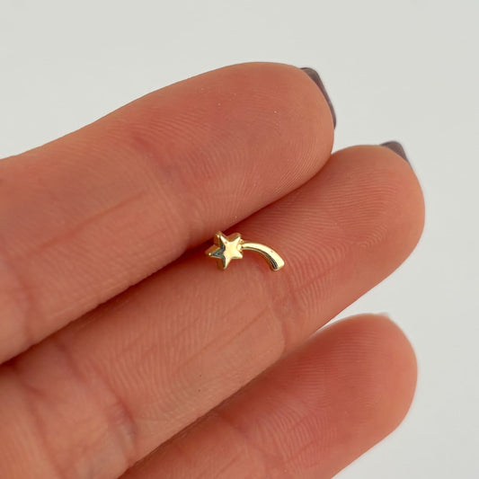 Piercing cometa liso oro de 10k