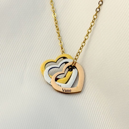 Collar personalizado dijes de corazón grabados con nombre de hijos regalo día de las madres