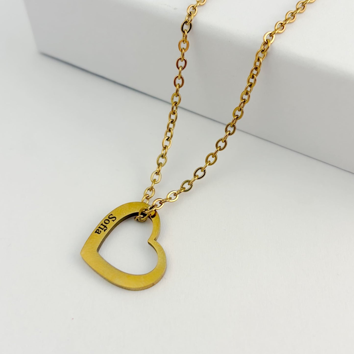 Collar personalizado dijes de corazón grabados con nombre de hijos regalo día de las madres