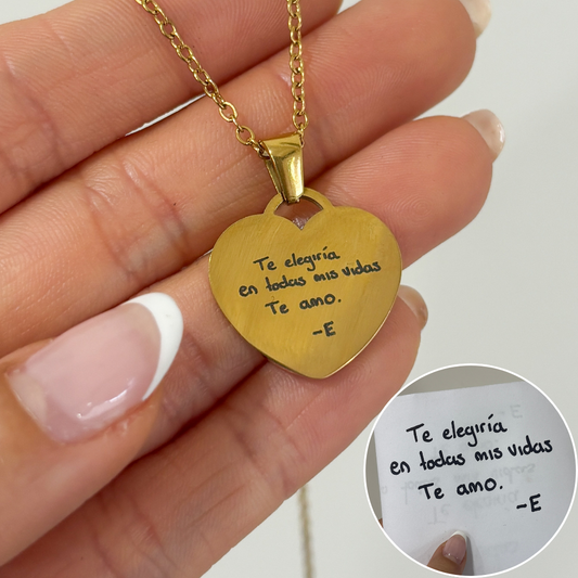 Collar personalizado con grabado de nota hecha a mano -𝐏𝐚𝐫𝐚 𝐦𝐮𝐣𝐞𝐫