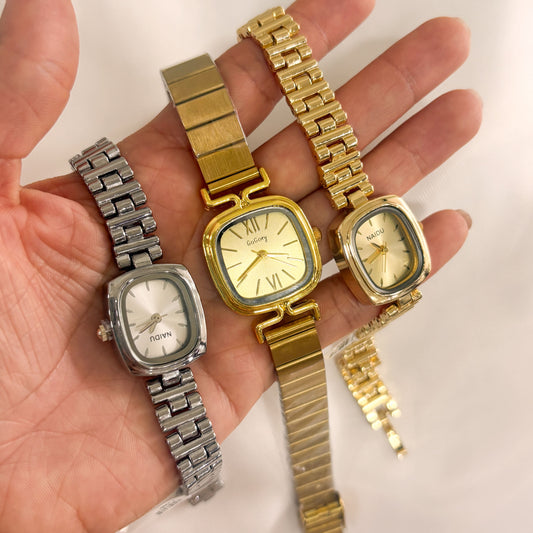 Reloj vintage chapa de oro y acero inoxidable