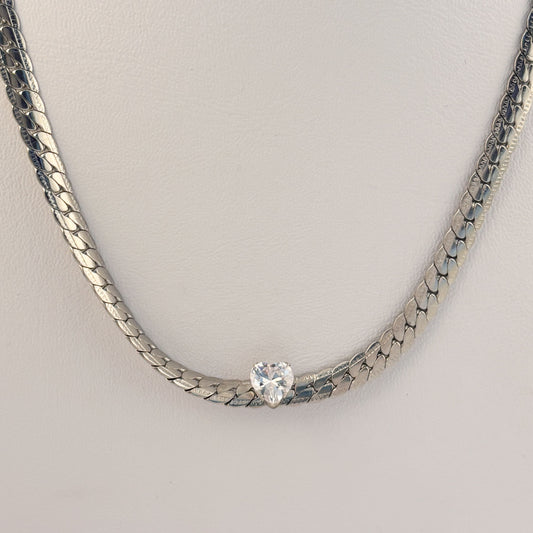 Collar acero inoxidable eslabón plano