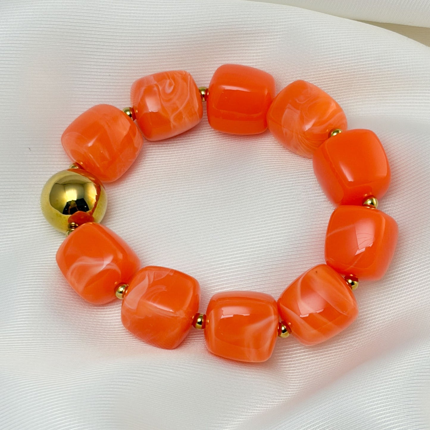 Pulsera acrilico cubos y bolas acero