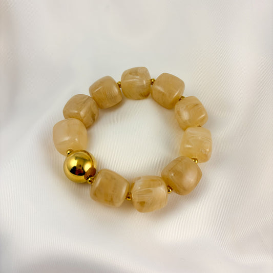 Pulsera acrilico cubos y bolas acero