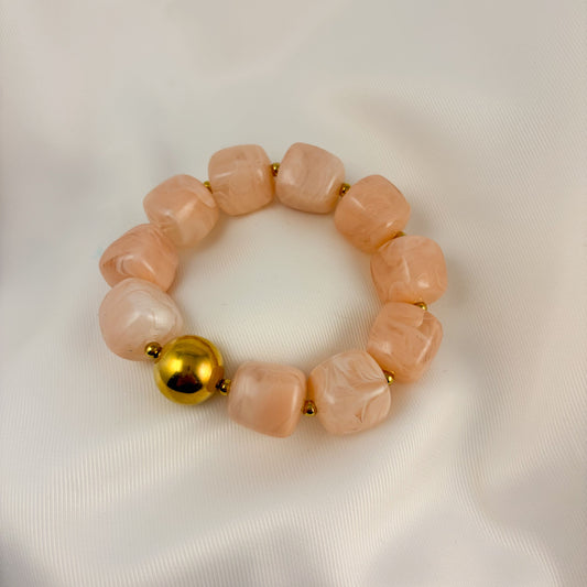Pulsera acrilico cubos y bolas acero