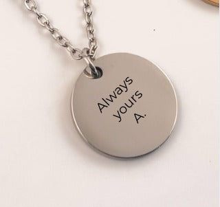 Collar personalizado con foto 2 grabado láser dije circular 2,5 cm