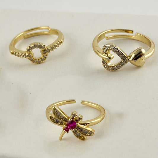 Anillo chapa de oro ajustables varios modelos