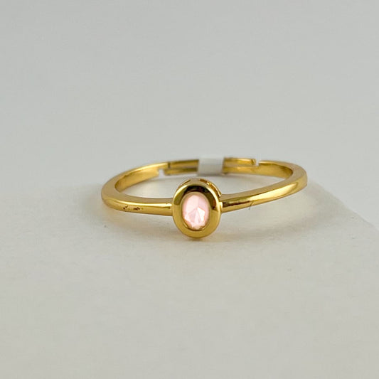 Anillo chapa de oro ajustable cristal