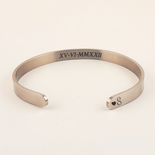 Brazalete personalizado acero inoxidable con grabado láser