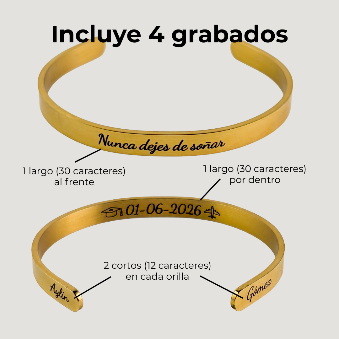 Brazalete personalizado con grabado láser - Regalo de graduación👩‍🎓🎓