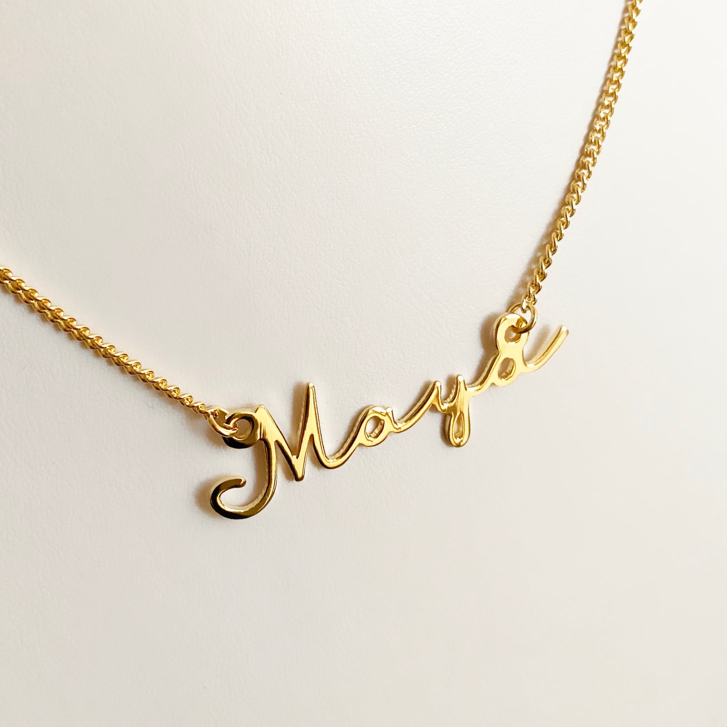 Collar personalizado de nombre en chapa de oro cadena de acero inoxidable ¡Elige el tipo de letra!