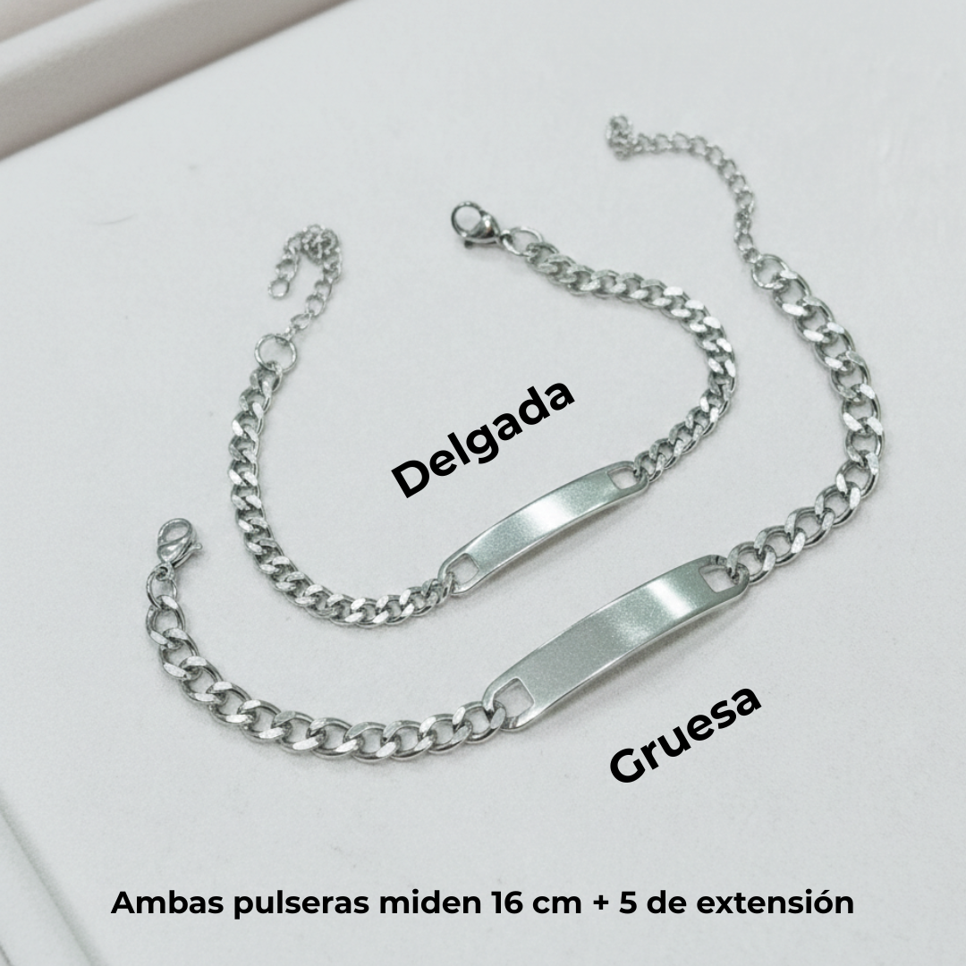 Pack de 2 Pulseras personalizadas para pareja imán de corazón