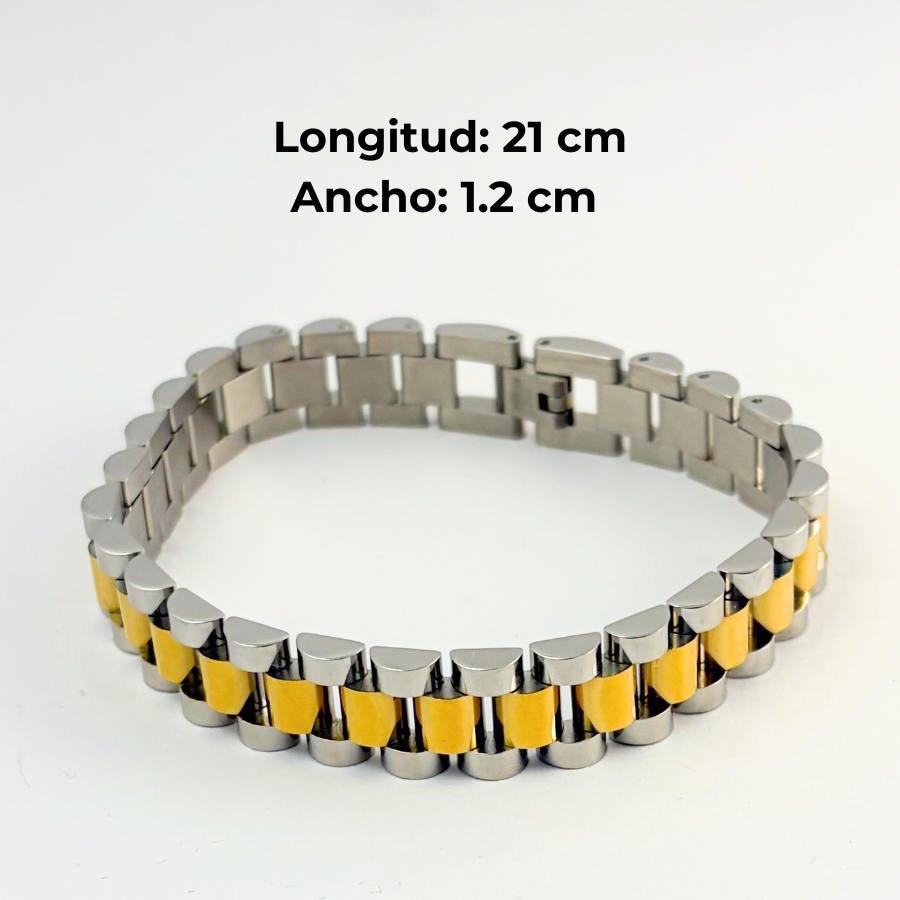 Pulsera para caballero tipo rolex acero inoxidable -Regalo día del padre