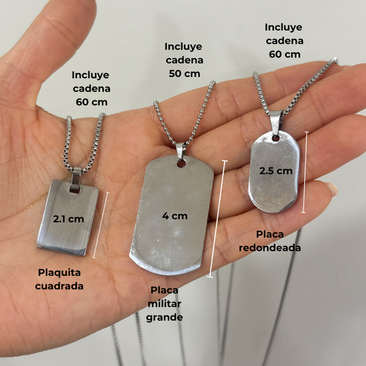 Collar personalizado con grabado de nota hecha a mano -Para hombre